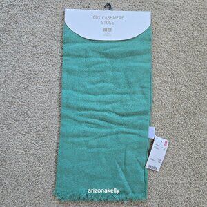 NWT Cashmere Stole Scarf Uniqlo Green